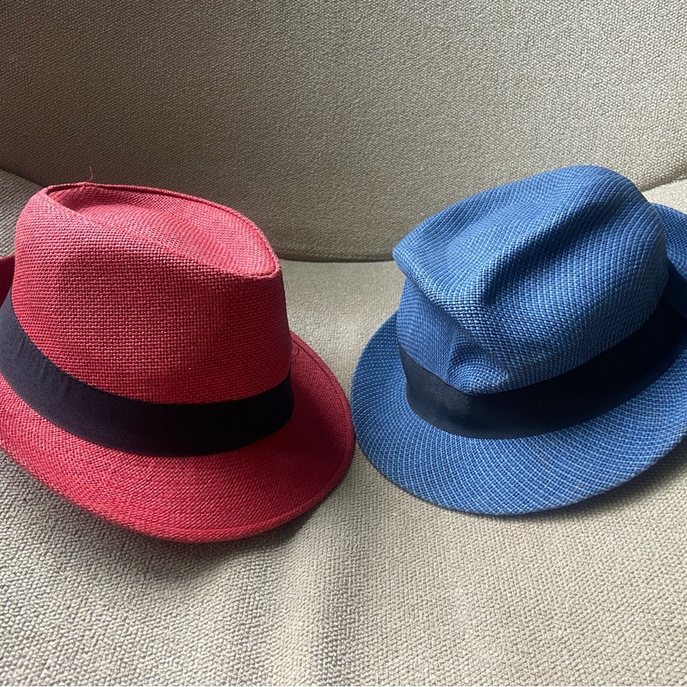 Boys Fedora Hats- red and blue
